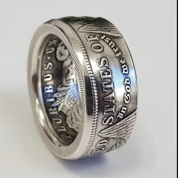 Mens United States of America Silver Ring - Picture 2 of 5